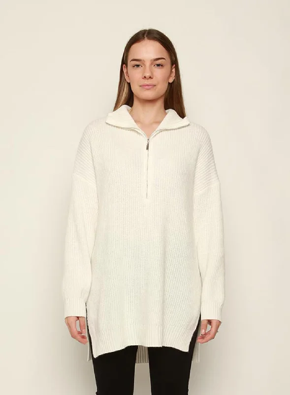 Bounty Wool Zip Knit-White