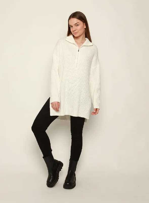 Bounty Wool Zip Knit-White