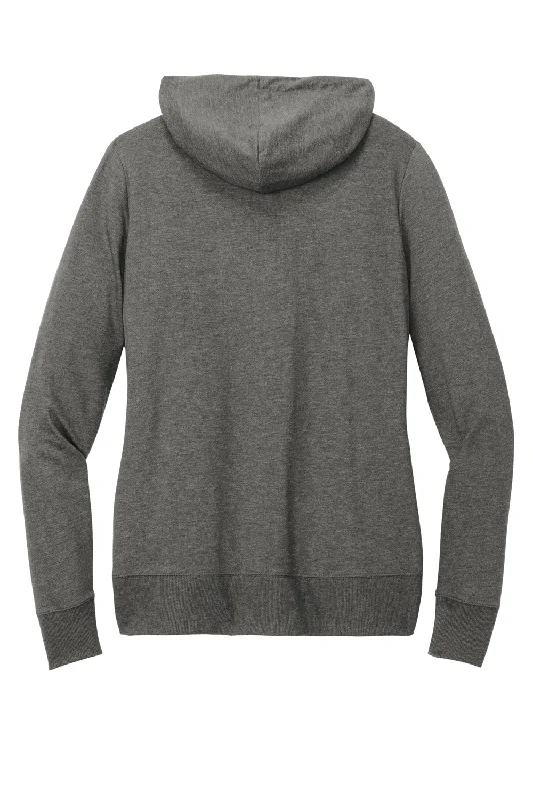 District Womens French Terry Full Zip Hooded Sweatshirt Hoodie - Washed Coal Grey