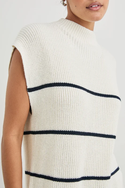 ETTA SWEATER - IVORY NAVY STRIPE