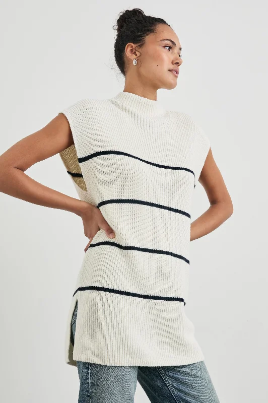 ETTA SWEATER - IVORY NAVY STRIPE