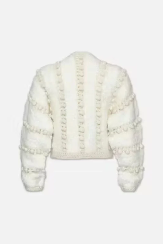 Frame Denim Pom Pom Cardigan - Cream