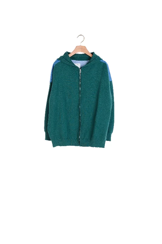 Cardigan hoodie bi-matière