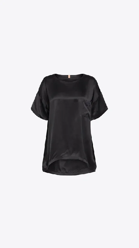 Washable Silk Tee Set - Immersed Black