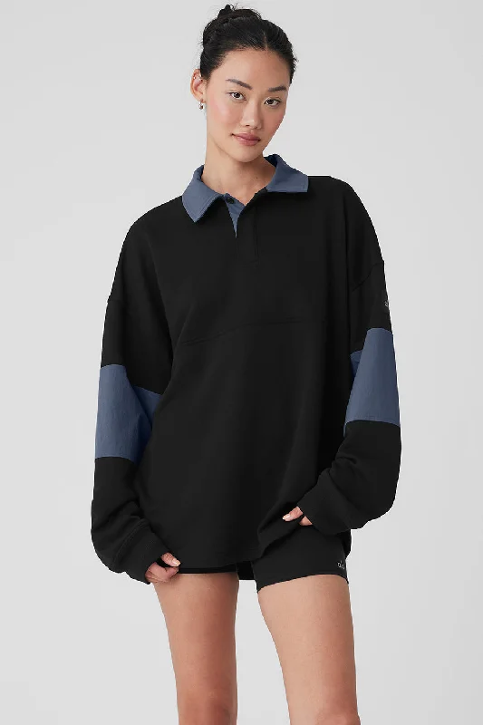 Mixmatch Rugby Sweatshirt - Black/Bluestone