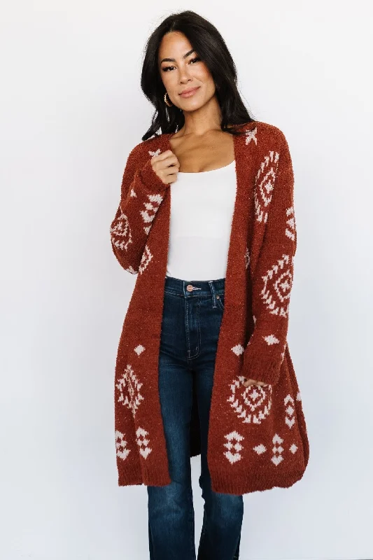 Missoula Oversized Cardigan | Rust + Beige