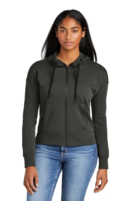 New Era Womens STS Full Zip Hooded Sweatshirt Hoodie - Graphite Grey