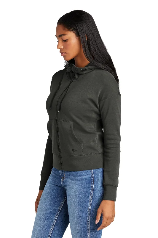 New Era Womens STS Full Zip Hooded Sweatshirt Hoodie - Graphite Grey