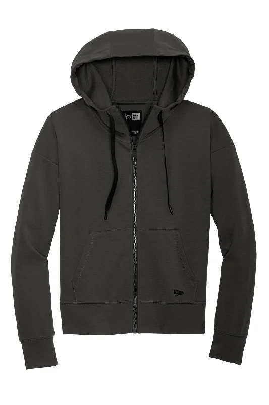 New Era Womens STS Full Zip Hooded Sweatshirt Hoodie - Graphite Grey