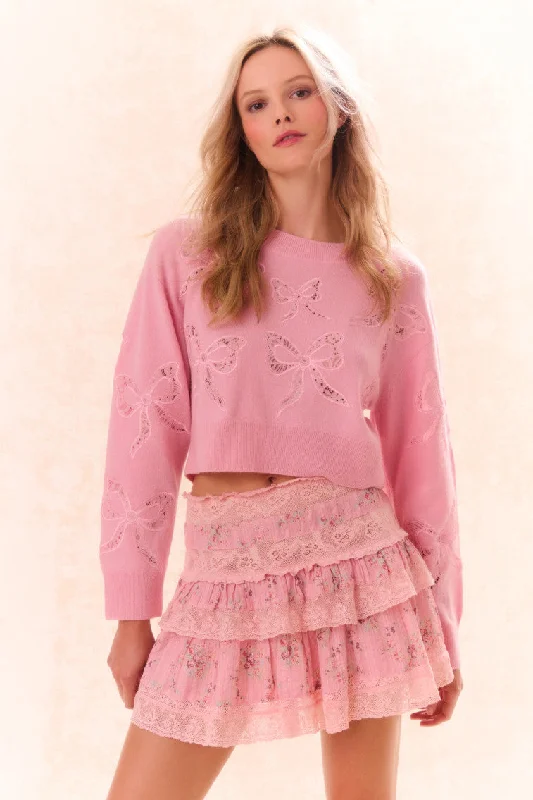 Parson Bow Print Pullover-SWEET PEONY