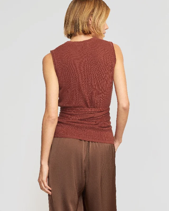 Rois Tie-Front Linen-Cotton Top