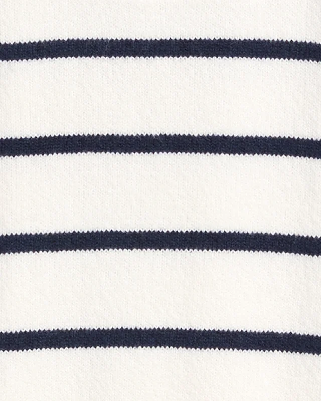 Striped Quarter Zip Sweater in Mariner Stripe