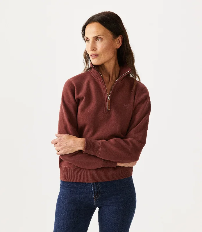 Trickett Zip Neck Sweatshirt - Maroon