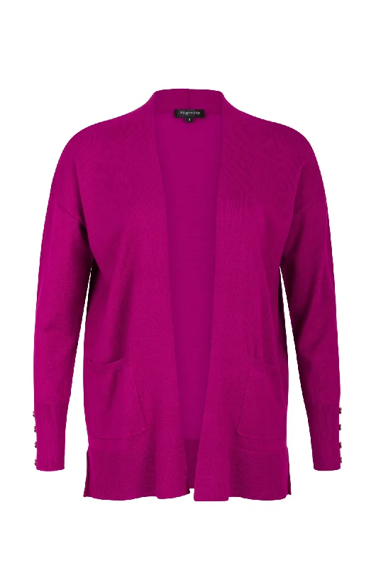 Viscose Rich edge to edge Cardigan | RASPBERRY | 5725ZR