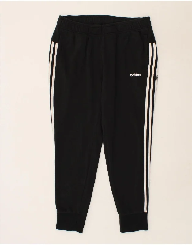 ADIDAS Womens Tracksuit Trousers Joggers UK 16/18 Large Black Cotton