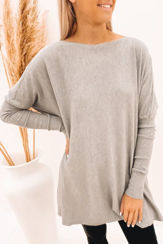 Aziza Knit Jumper Light Grey