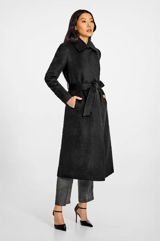 Baby Alpaca Long Lapel Collar Wrap Coat