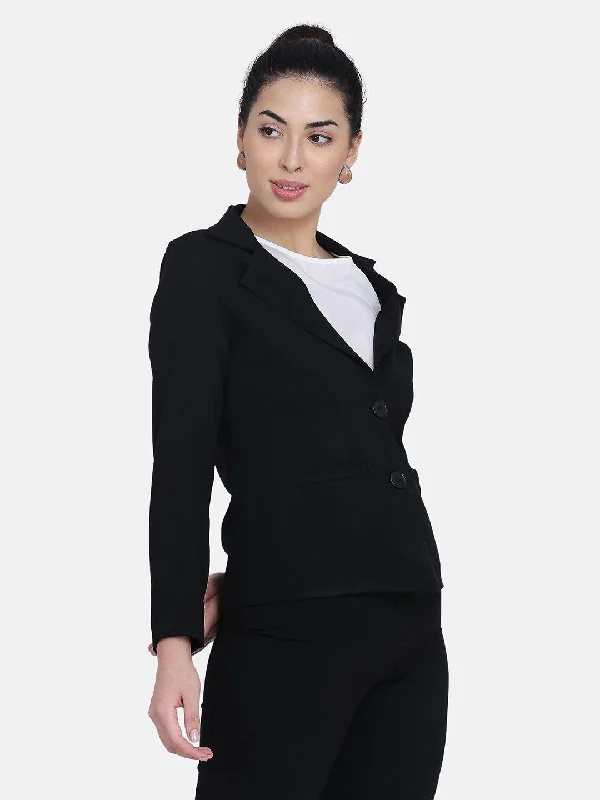 Poly Moss Blazer - Black