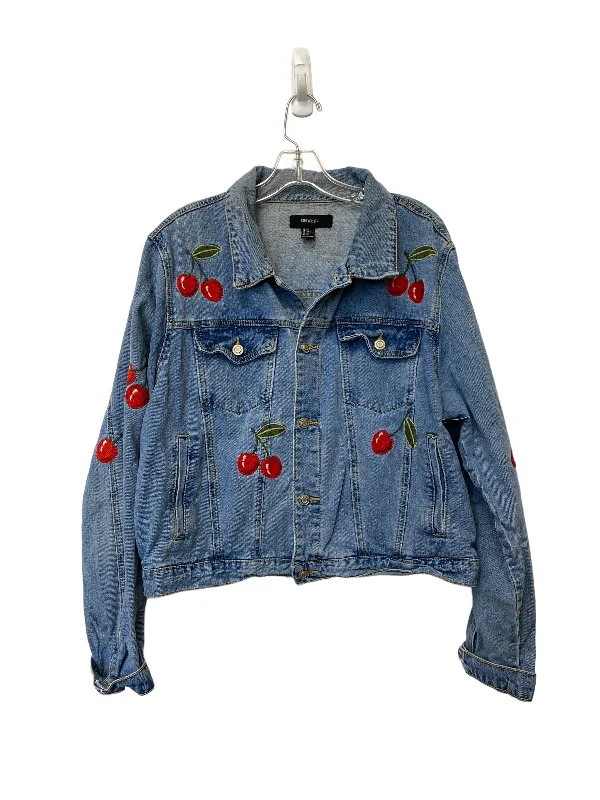 Blue Denim Jacket Denim Forever 21, Size 2x