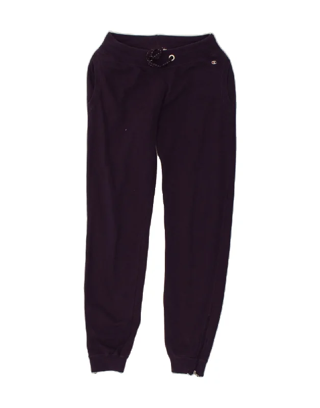 CHAMPION Womens Tracksuit Trousers Joggers UK 10 Small Purple Cotton