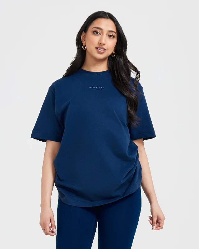 Classic Mirror Graphic Oversized T-Shirt | Washed Midnight