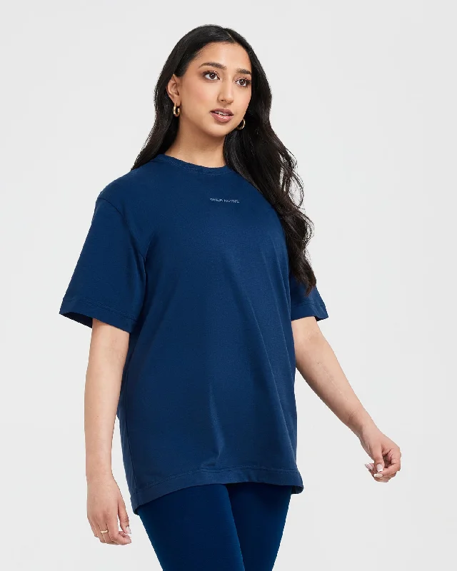 Classic Mirror Graphic Oversized T-Shirt | Washed Midnight