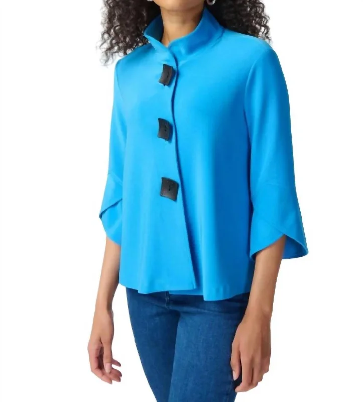 Classic Trapeze Jacket In French Blue