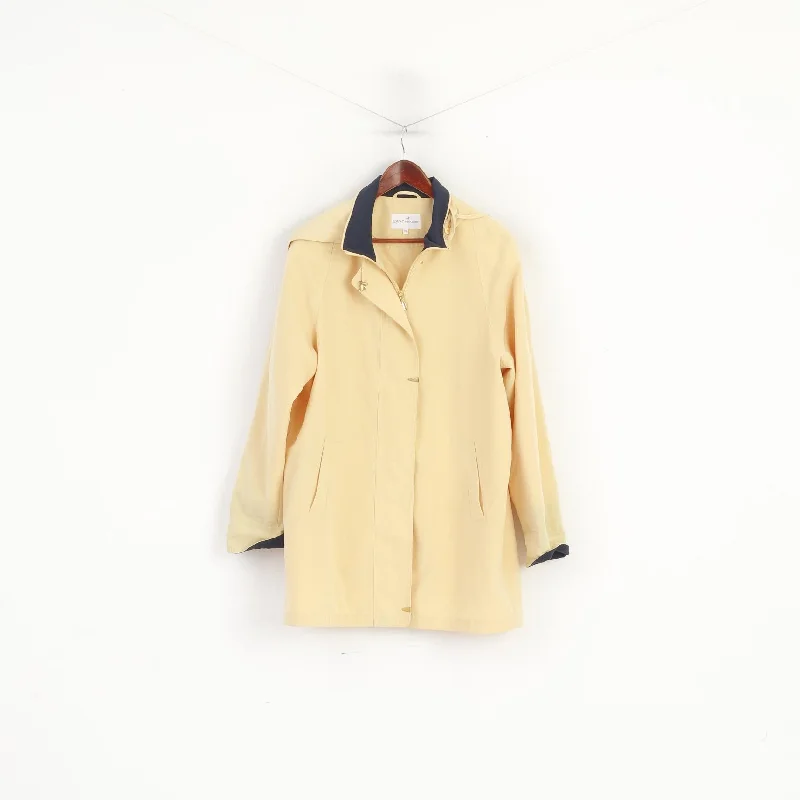 EWM Pure Classics Women 16 Jacket Yellow Lightweight Retro Full Zip Hooded Coat