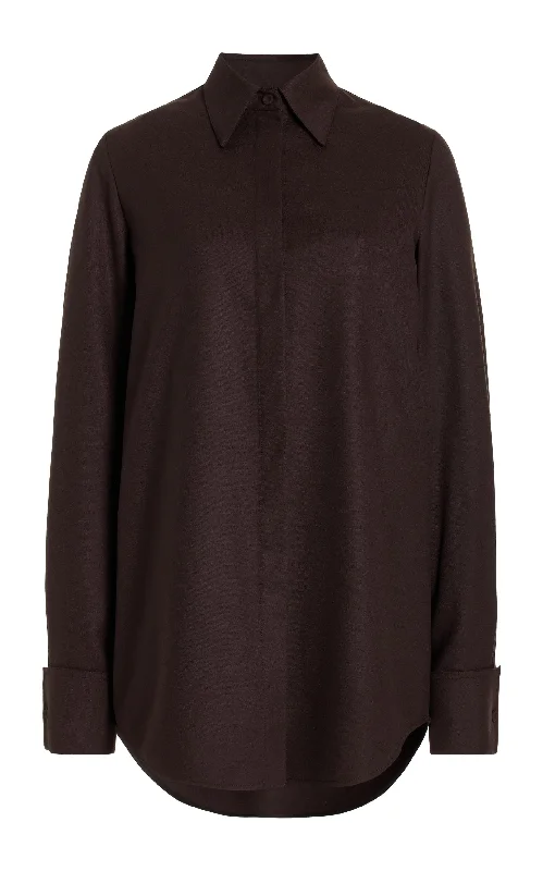 Etlin Shirt in Chocolate Superfine Wool