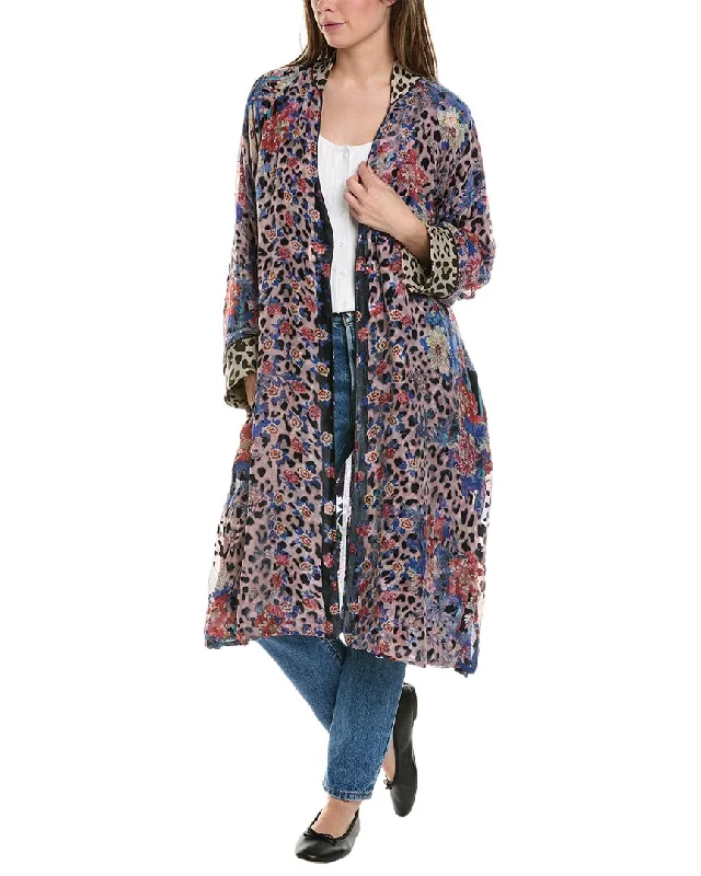 Johnny Was Ontari Burnout Velvet Silk-Blend Kimono