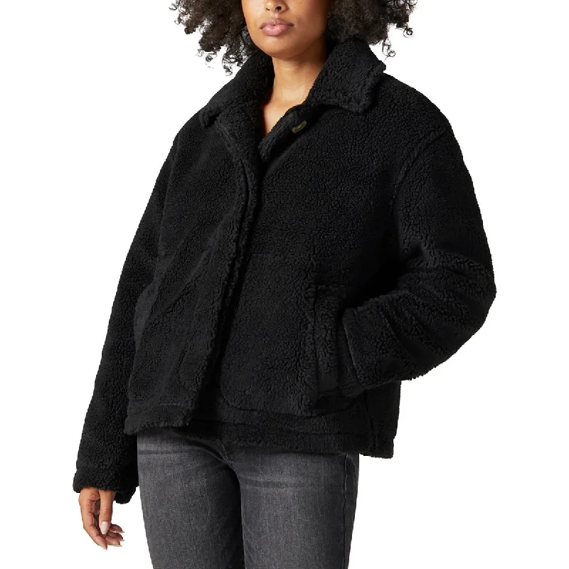 Lucky Brand Womens Collar Polyester Teddy Coat