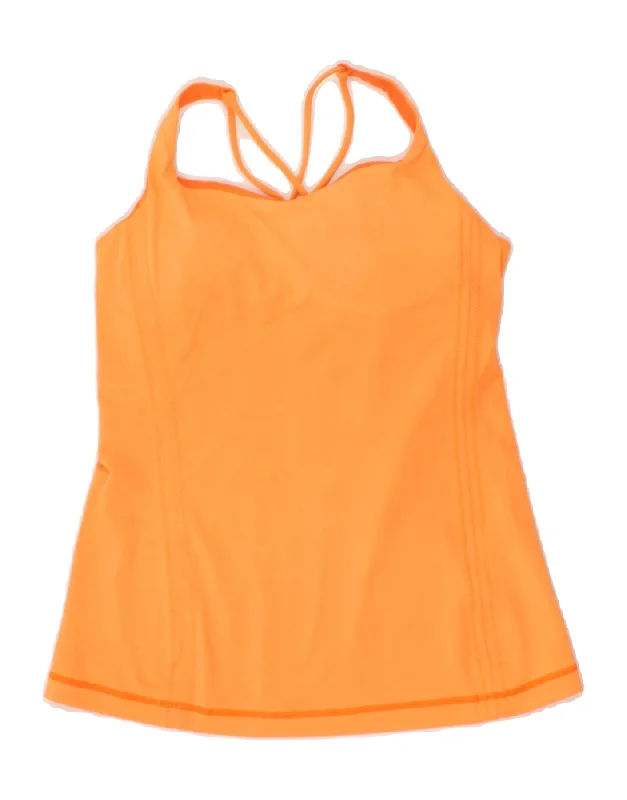 LULULEMON Womens Vest Top UK 12 Medium Orange