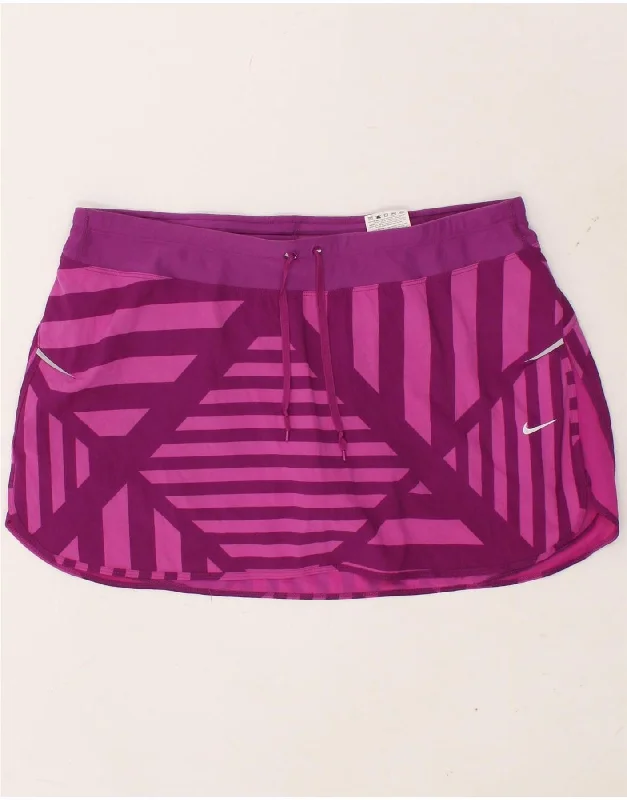 NIKE Womens Dri Fit Skort UK 16 Large Pink Polyester