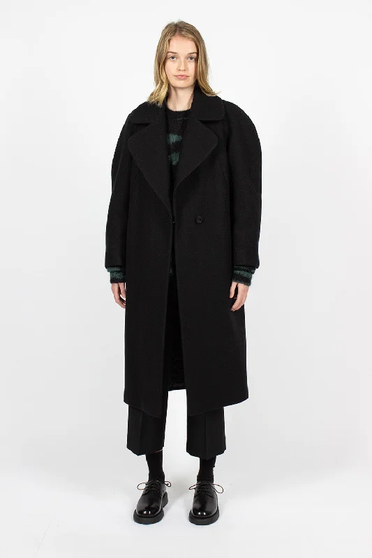 Oversized Collar Coat Black