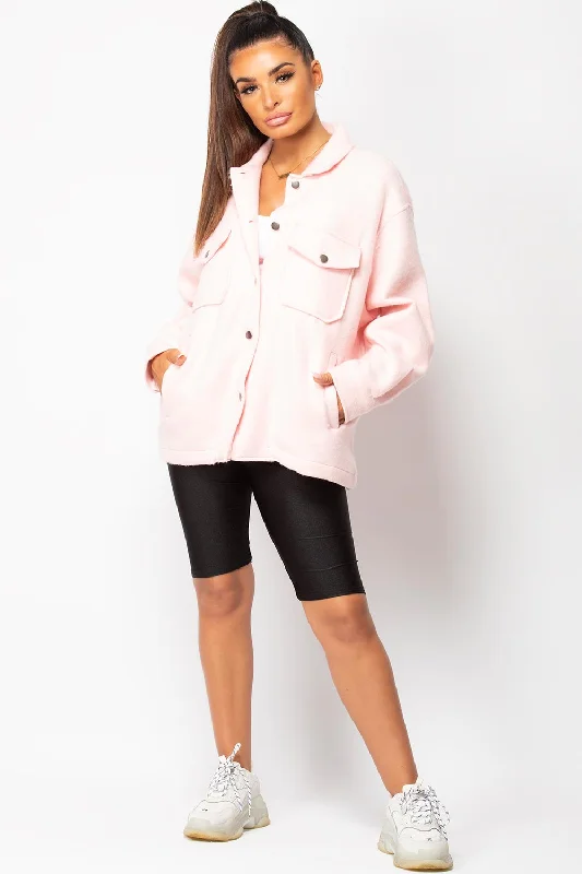 Pink Shacket Trucker Jacket