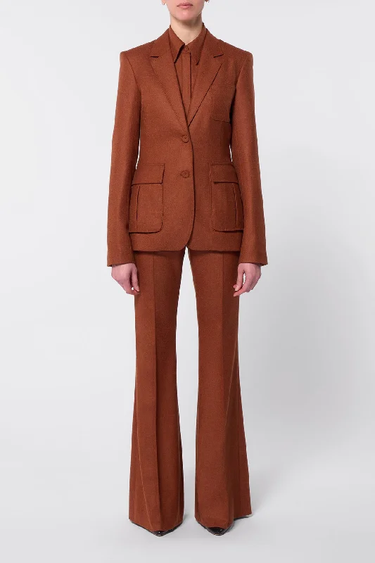 Rhein Pant in Rust Melange Virgin Wool Cashmere Flannel