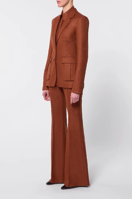 Rhein Pant in Rust Melange Virgin Wool Cashmere Flannel