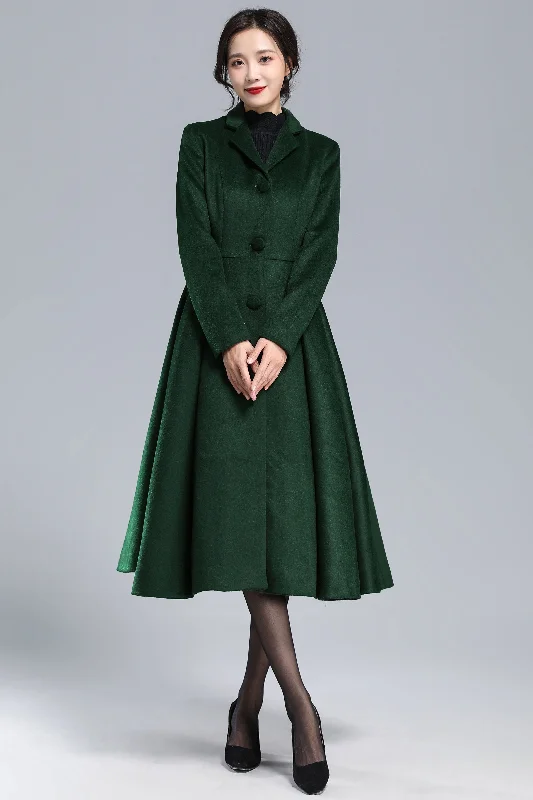 Single Breasted Wool Princess Coat Women 3169