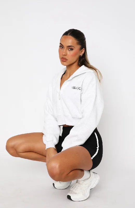 Stepping Out Cropped Hoodie Grey Marle