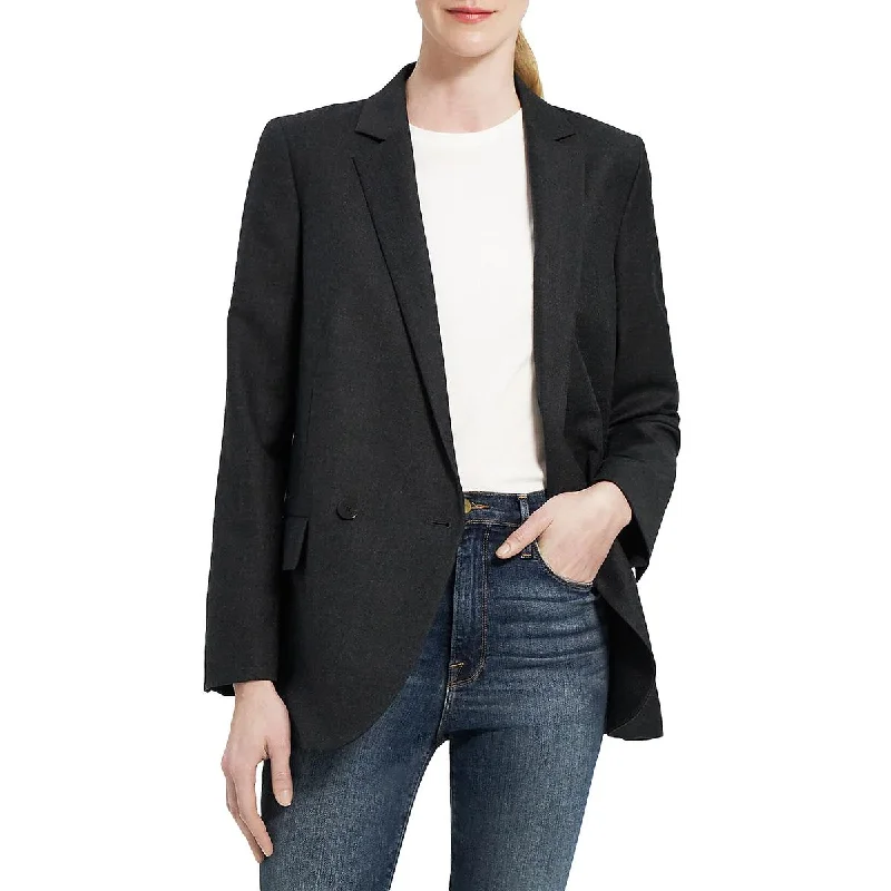 Theory Womens Virgin Wool Wool One-Button Blazer