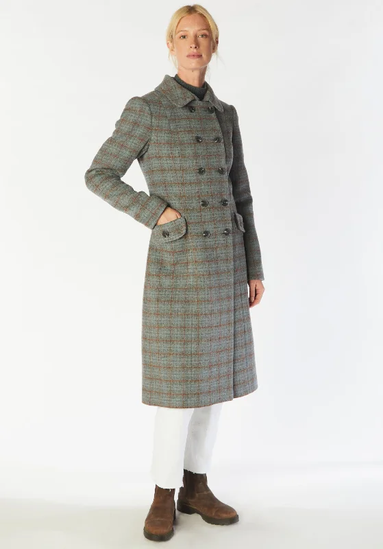 Tori Coat | Silver Blue Check