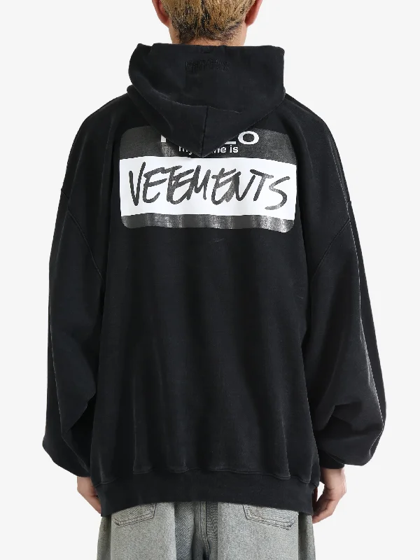 VETEMENTS Unisex Hello My Name Is Vetements Hoodie