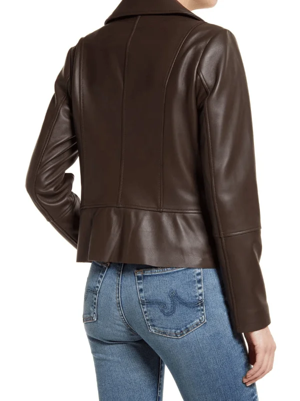 Womens Brown Motercycle Leather Jacket – Boneshia