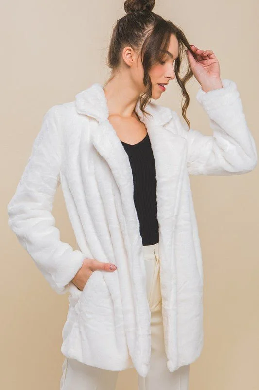 Woven Solid Teddy Collar Coat