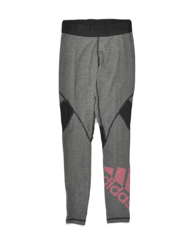 ADIDAS Womens Graphic Tracksuit Trousers UK 4/6 XS  Grey Colourblock