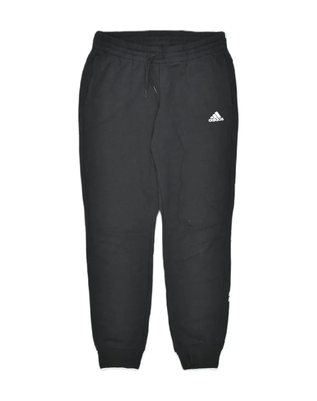 ADIDAS Womens Tracksuit Trousers Joggers Medium Black Cotton