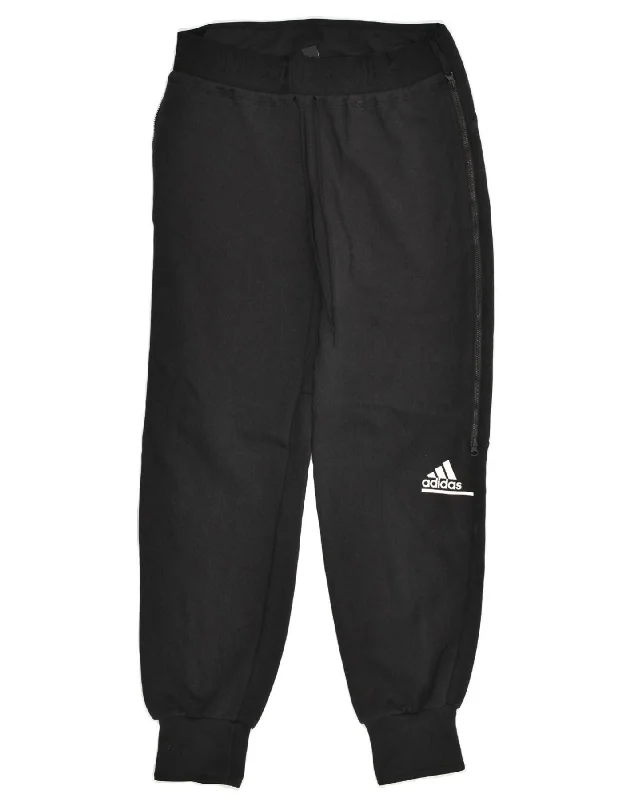 ADIDAS Womens Tracksuit Trousers Joggers UK 8/10 Small Black Cotton