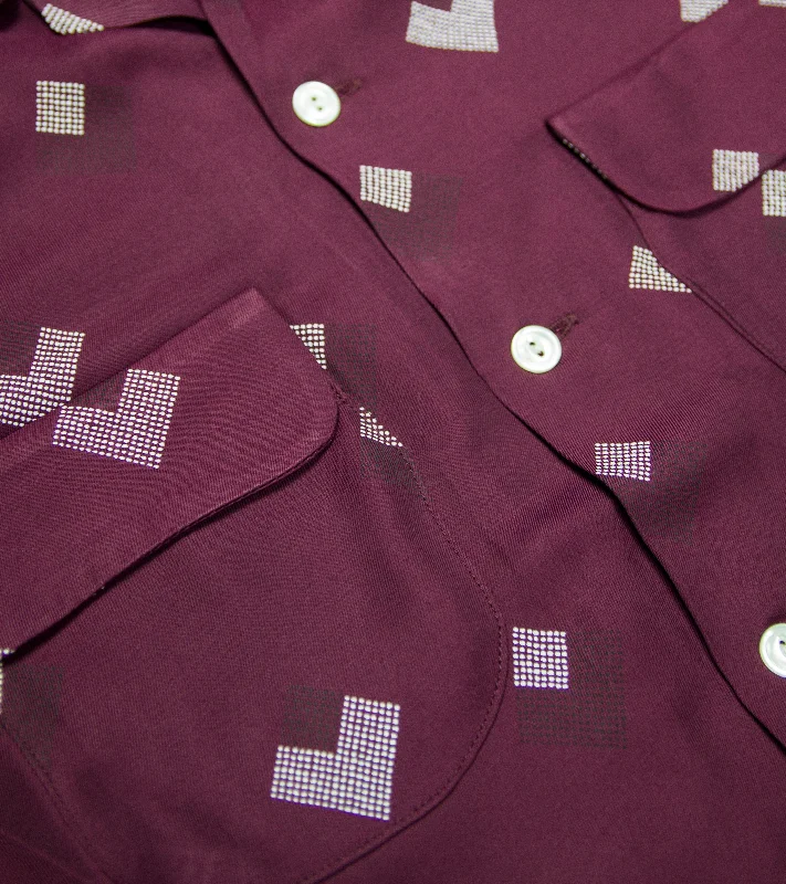 Bryceland's Rayon Shirt Diamond Burgundy