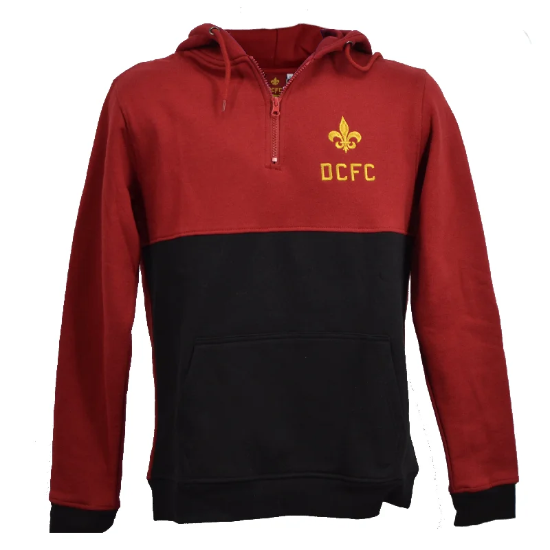 DCFC Half Zip Fleur Hoodie- Black/Maroon