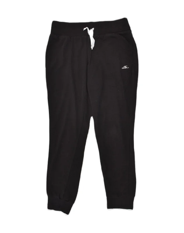 O'NEILL Womens Tracksuit Trousers Joggers Medium Black Cotton